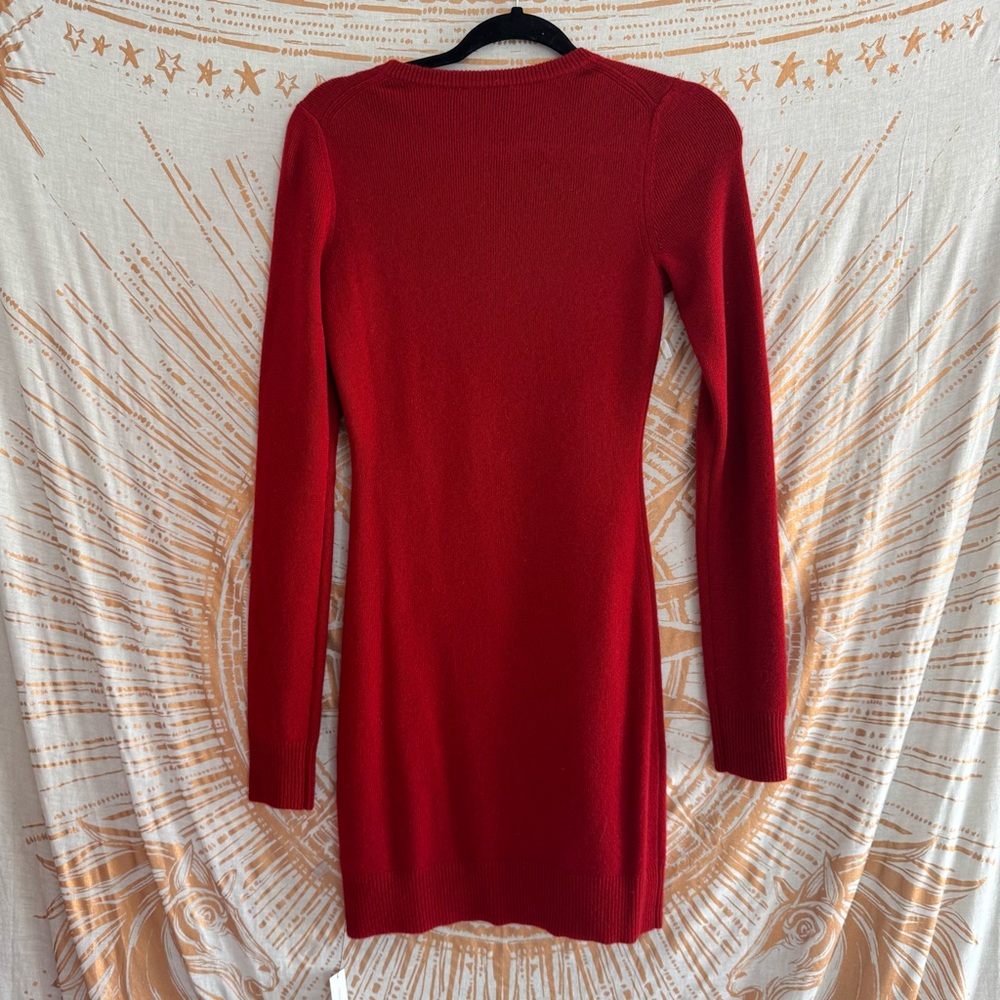 Reformation Walker Cashmere Crew Dress in Crimson size Small NWT - Picture 9 of 9